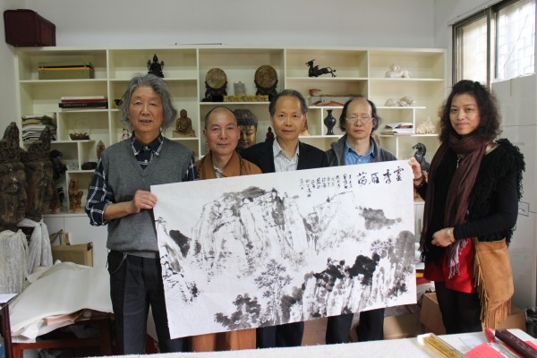 上海文史研究馆原馆长吴孟庆先生一行到温州雁荡山能仁寺拜访了法大利尚(图12)