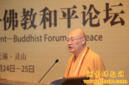 圣辉大和尚在第四届世界佛教论坛作主旨发言(图1) 圣辉大和尚在第四届世界佛教论坛作主旨发言(图1)