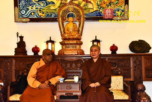 斯里兰卡佛教学与巴利语大学校长一行,到南普陀寺.闽南佛学院参观座谈(图12)