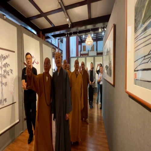 温州佛教书画院迎亚运庆国庆了法法师书画展